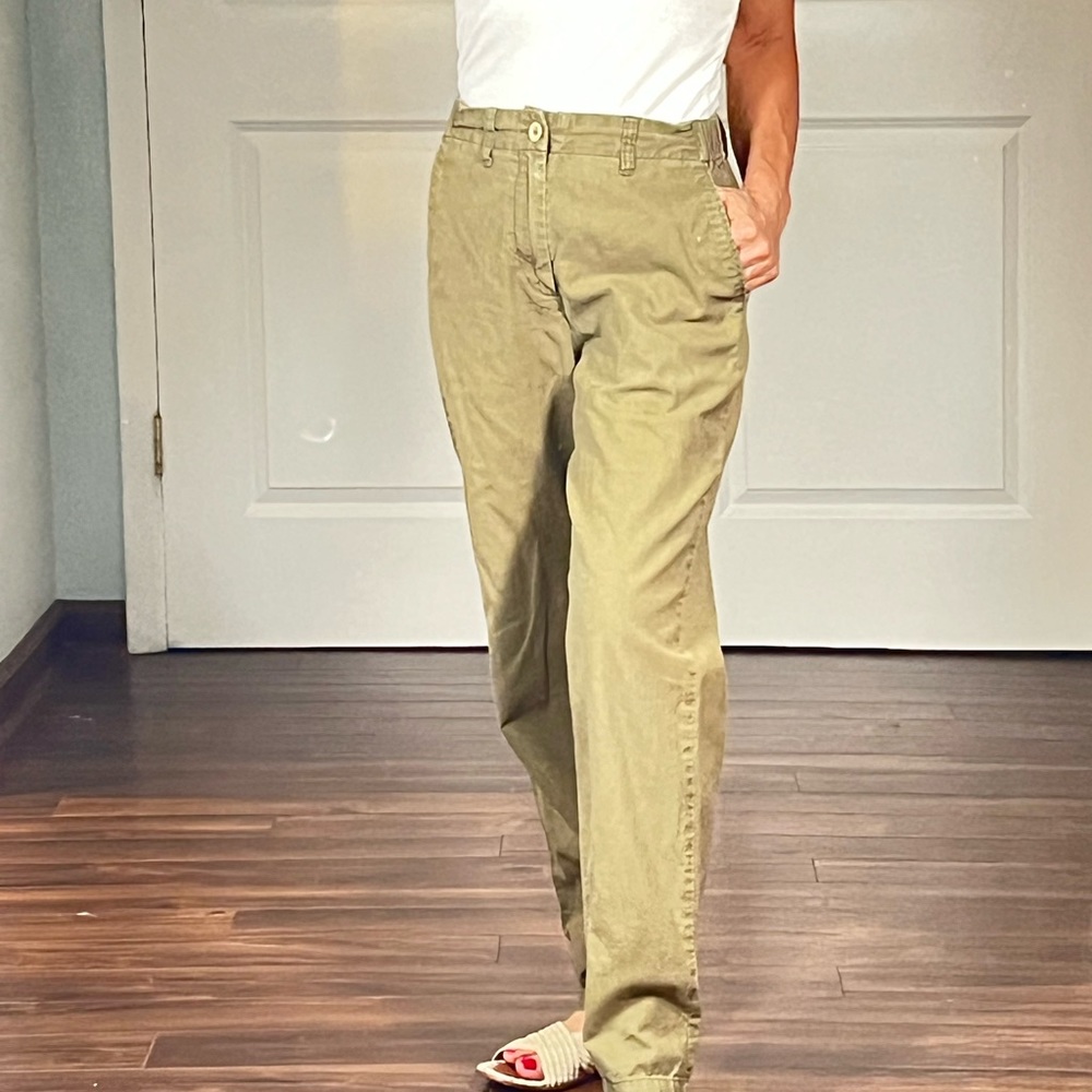 Uniqlo linen blend olive green pants size XS - Picture 3 of 11